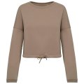 Dames Sweater Native Spirit Ecologische cropped Wet Sand